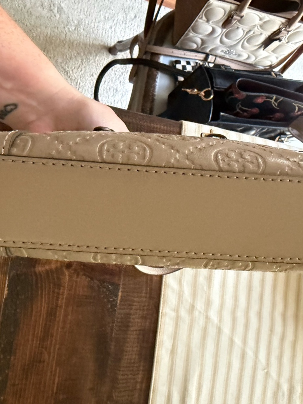 Tory Burch T Monogram Leather Mini Tote in Fresh Clay - Picture 6 of 6